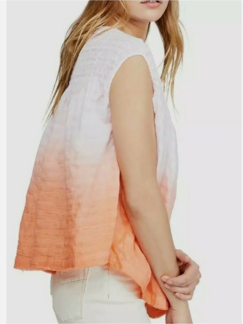 Free People Little Bit of Something Ombre Sleeveless smocked  Tank NWT